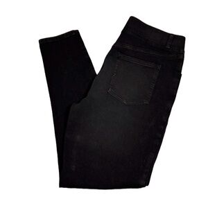 BETABRAND Black denim jeans Pull on Skinny leg 4 pocket Stretchy Size Large